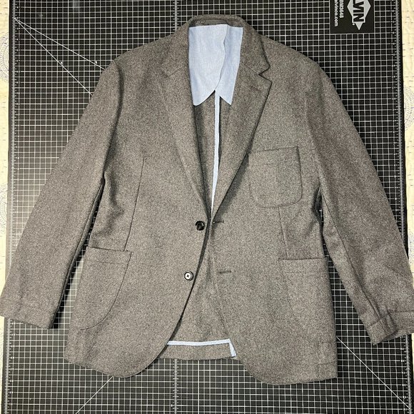Taylor Stich The Telegraph Jacket in Grey Wool Size 44 Tailored to 42S - Picture 1 of 16